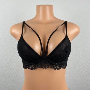 Victoria's Secret Black Lace Strap‎ Detail Bra